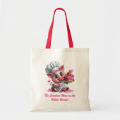 Sweetest Mom Pig Chef Tote Bag トートバッグ (正面)