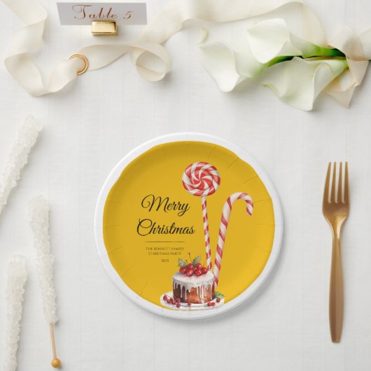 Sweetest Noel Christmas Paper Plates | Stylish ペーパープレート (ウェディング)