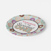 SWEETEST ONE Blue Iced Donutsベビー第1誕生日 ペーパープレート (アングル)