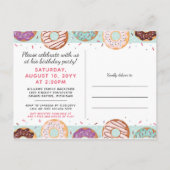 SWEETEST ONE Blue Iced Donuts最初の誕生日写真 インビテーションポストカード (裏面)