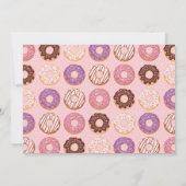 SWEETEST ONE Pink Iced Donuts最初の誕生日写真 招待状 (裏面)