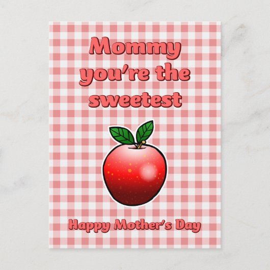 Sweetest Red Apple Mothers Dayはがき シーズンポストカード (正面)