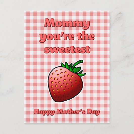 Sweetest Strawberry Mothers Dayはがき シーズンポストカード (正面)