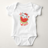 Sweetest Summer Fruit Cartoon Baby T-Shirt ベビーボディスーツ (正面)