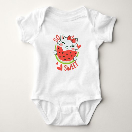 Sweetest Summer Fruit Cartoon Baby T-Shirt ベビーボディスーツ (正面)