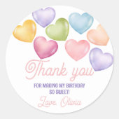 Sweetheartの会話ハート誕生日の好意 ラウンドシール (正面)