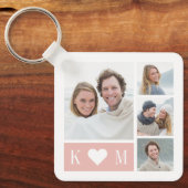 Sweetheartイニシャル編集可能カラーフォトキーチェーン キーホルダー (正面)