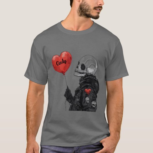 Sweetheart -不気味バルーン付きカスタマイズ可能スカル tシャツ (正面)