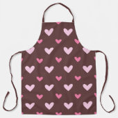 Sweetheart Apron – Pink Hearts on Chocolate Brown エプロン (正面)