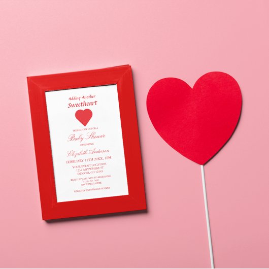 Sweetheart Baby Showerの追加 招待状