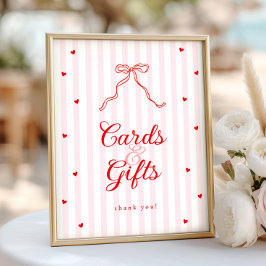 Sweetheart Baby Shower Cards & Gifts Sign ポスター