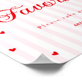 Sweetheart Baby Shower Favors Sign ポスター (角)