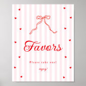 Sweetheart Baby Shower Favors Sign ポスター (正面)
