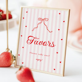 Sweetheart Baby Shower Favors Sign ポスター
