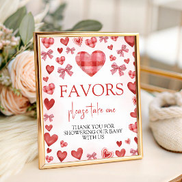 Sweetheart Baby Shower Favors Table Sign 台座サイン