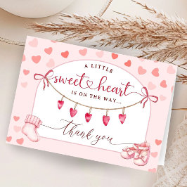 Sweetheart Baby Shower Folded Thank You Cards サンキューカード