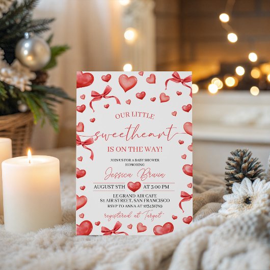 Sweetheart Baby Shower Invitation Girl 招待状