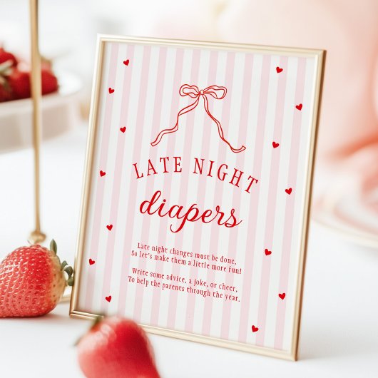Sweetheart Baby Shower Late Night Diapers ポスター