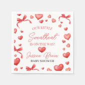 Sweetheart Baby Shower Napkin Design スタンダードカクテルナプキン (正面)