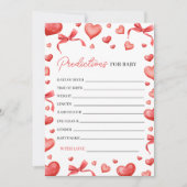 Sweetheart Baby Shower Predictions Card 招待状 (正面)