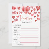 Sweetheart Baby Shower Predictions Card 招待状 (正面)