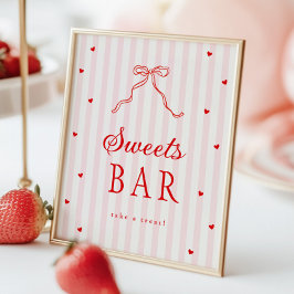 Sweetheart Baby Shower Sweets Sign ポスター