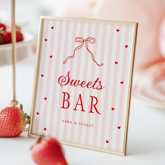Sweetheart Baby Shower Sweets Sign ポスター