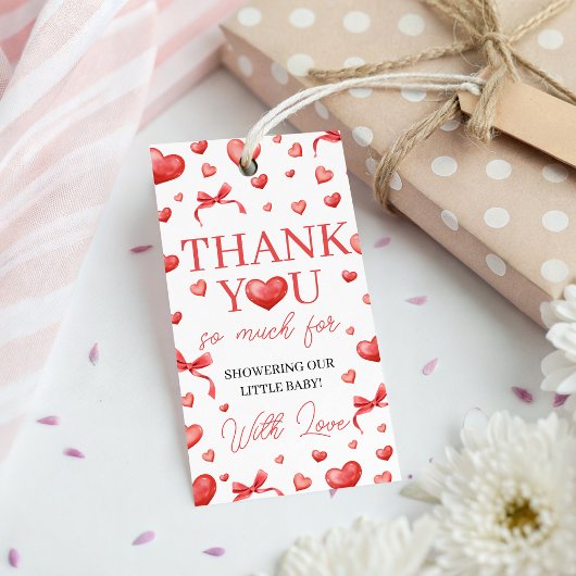 Sweetheart Baby Shower Thank You Card ギフトタグ
