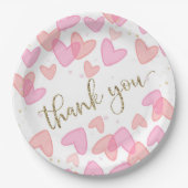 Sweetheart Baby Shower Valentine  ペーパープレート (正面)