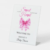 Sweetheart bow Valentines baby shower Welcome sign 台座サイン (正面)