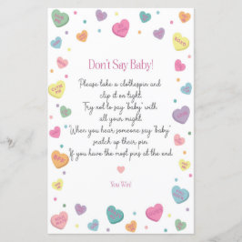 Sweetheart Candy Don Say Baby Shower Game
