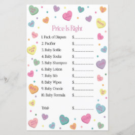 Sweetheart Candy Price is Right Baby Shower Game