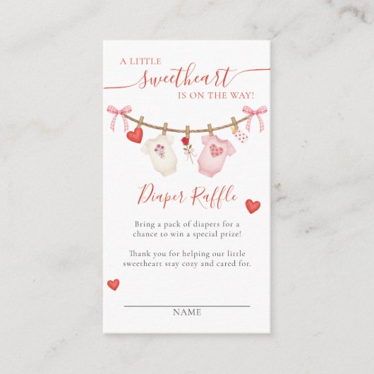 Sweetheart Clothesline Diaper Raffle  エンクロージャーカード (正面)