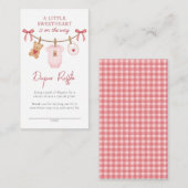 Sweetheart Clothesline Teddy Bear Diaper Raffle エンクロージャーカード (正面/裏面)