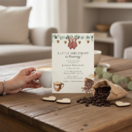 Sweetheart Coffee Brewing Baby Shower Invitation 招待状