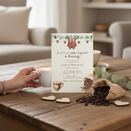 Sweetheart Coffee Brewing Baby Shower Invitation 招待状