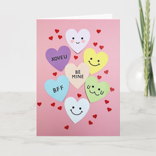 Sweetheart Conversation Hearts カード (正面)