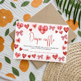 Sweetheart Diaper Raffle Baby Shower Ticket エンクロージャーカード