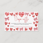 Sweetheart Diaper Raffle Baby Shower Ticket エンクロージャーカード (正面)