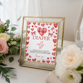 Sweetheart Diaper Raffle Sign for Baby Shower 台座サイン