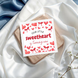Sweetheart First Birthday Party Napkin スタンダードカクテルナプキン