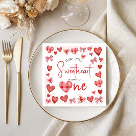 Sweetheart First Birthday Party Napkin スタンダードカクテルナプキン