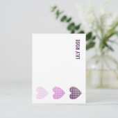 Sweetheart Gingham:ベビーガールカスタム文房具 サンキューカード (スタンド正面)