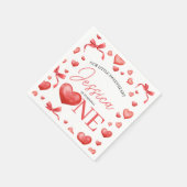 Sweetheart Heart One Birthday Napkin スタンダードカクテルナプキン (角)