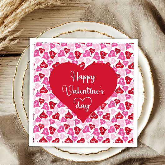 Sweetheart Hearts Napkins Valentine Table Decor スタンダードカクテルナプキン