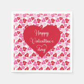 Sweetheart Hearts Napkins Valentine Table Decor スタンダードカクテルナプキン (正面)