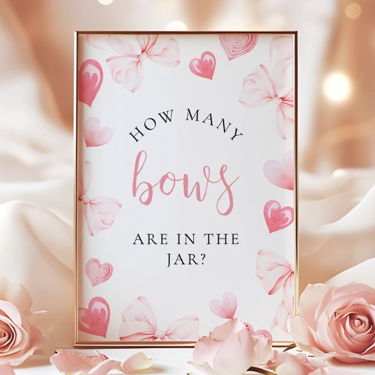 Sweetheart How Many in the Jar Baby Shower Sign ポスター