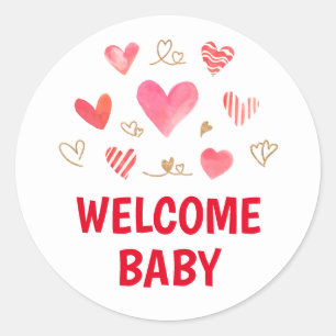 Sweetheart It's A Baby Shower Welcomeベビー ラウンドシール