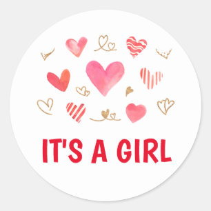 Sweetheart It's A Girl Baby Shower ラウンドシール