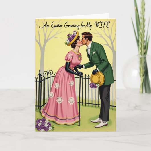 Sweetheart Kiss Vintage Style Card カード (正面)